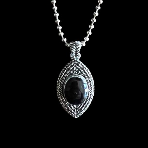 Zilveren hanger Suus black