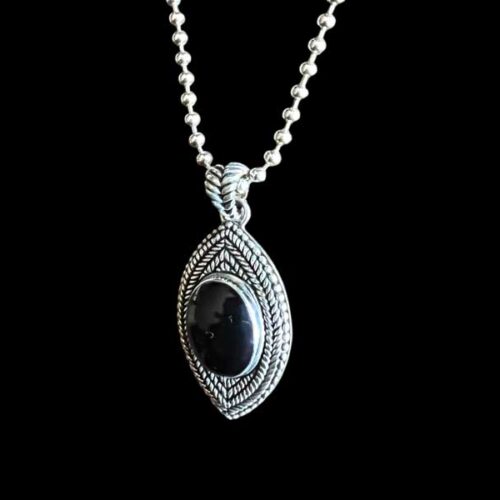 Zilveren hanger Suus black