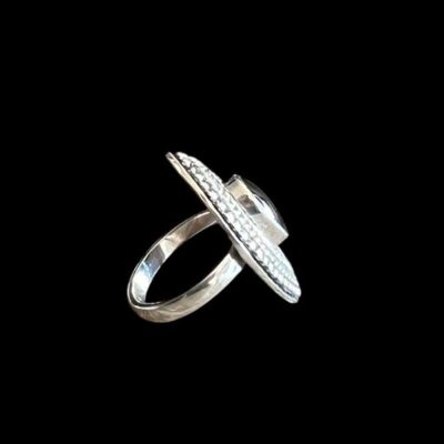 Zilveren dames ring Suus black