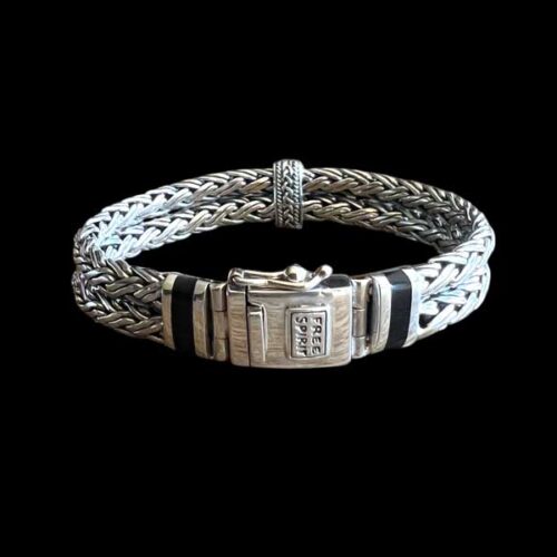 Zilveren dames en heren armband Fire