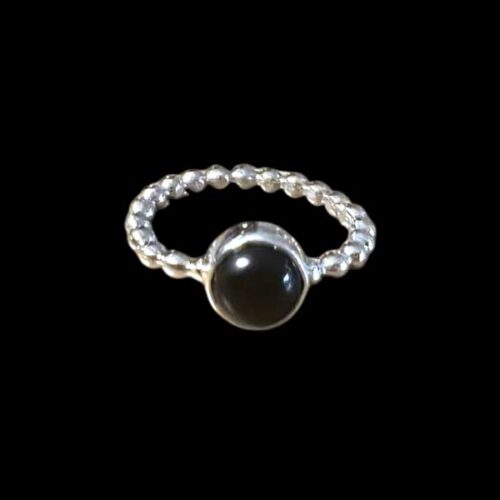 Zilveren dames ring Mirthe black
