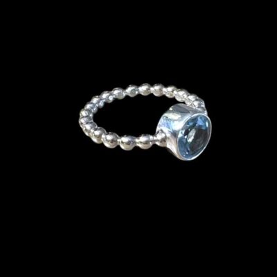Zilveren dames ring Mirthe light blue