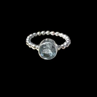 Zilveren dames ring Mirthe light blue