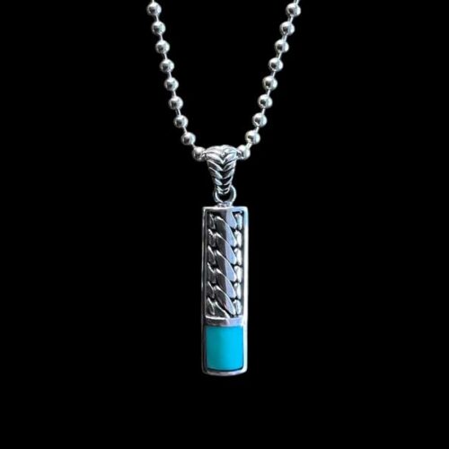 Zilveren hanger Strong blue large