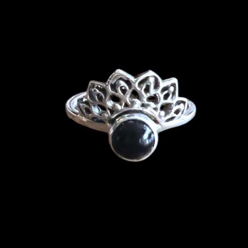 Zilveren dames ring Linde black
