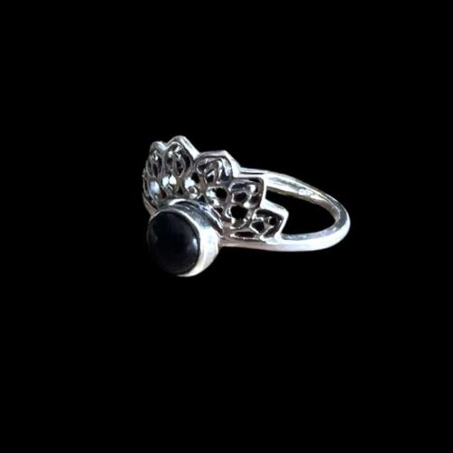 Zilveren dames ring Linde black