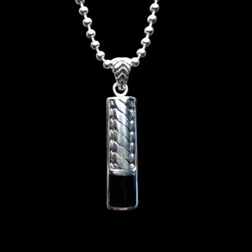 Zilveren hanger Strong black large