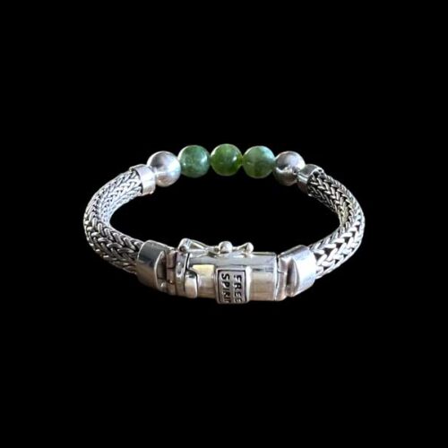 Zilveren dames en heren armband Angel jade