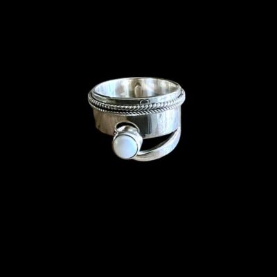 Zilveren dames ring Leona white