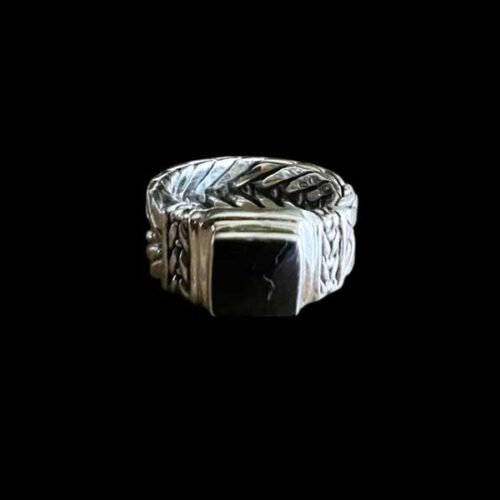 Zilveren dames en heren ring Pride black