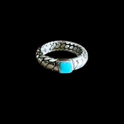 Zilveren dames en heren ring Strong blue smal