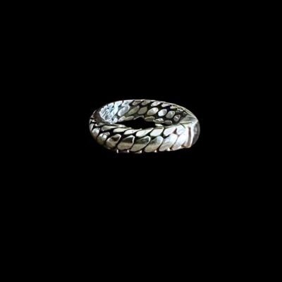 Zilveren dames en heren ring Strong black smal
