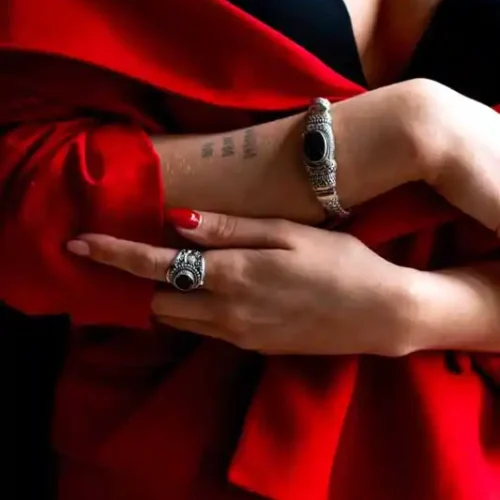 Zilveren dames en heren armband Infinity Black