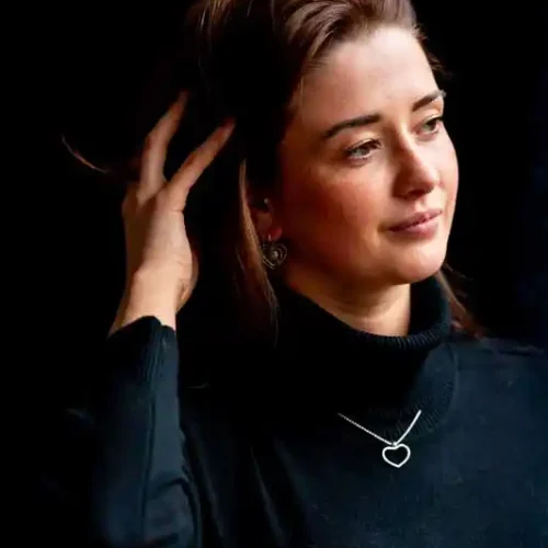 Zilveren ketting Sweet hart large