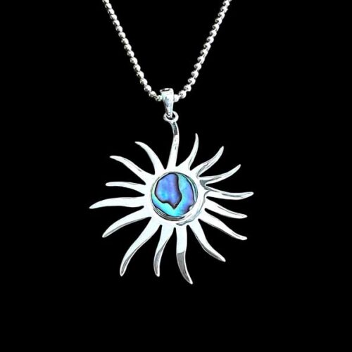 Zilveren hanger Sun colour 2