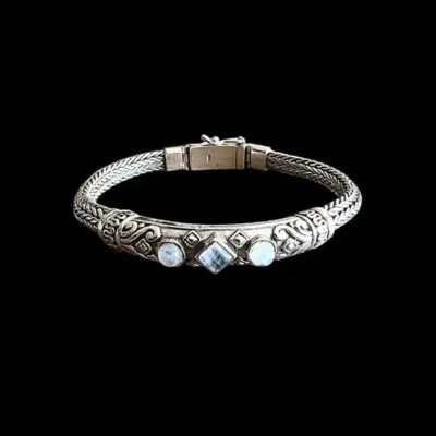 Zilveren dames armband Vera white
