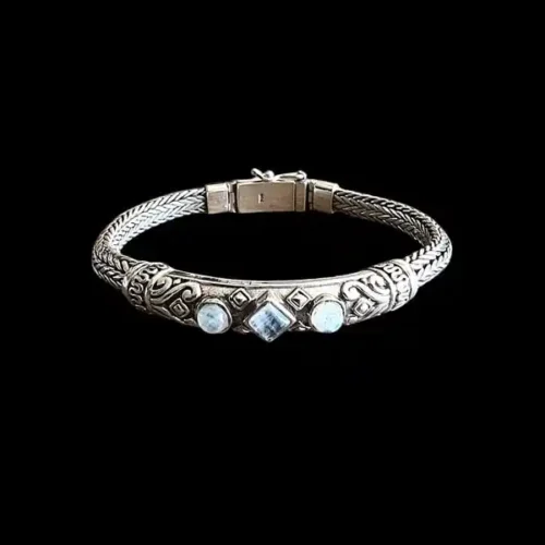 Zilveren dames armband Vera white