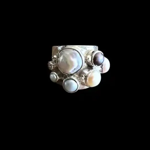 Zilveren dames ring Pearl