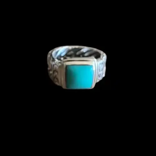 Zilveren dames en heren ring Pride Blue