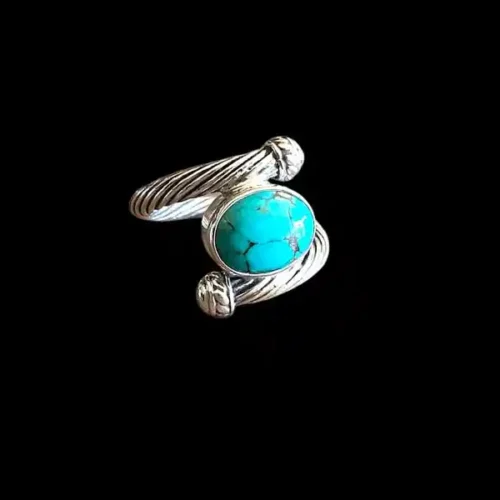 Zilveren dames ring Pirus blue