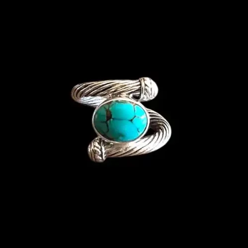 Zilveren dames ring Pirus blue