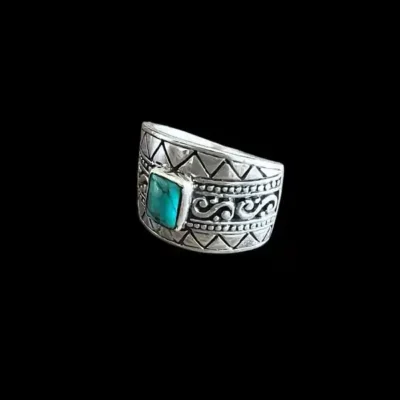 Zilveren dames ring Batur round