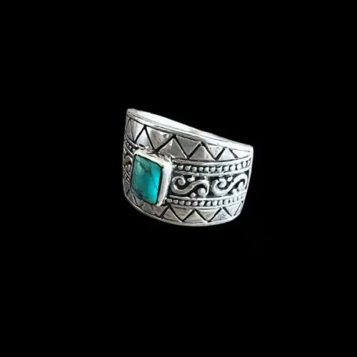 Zilveren dames ring Batur round