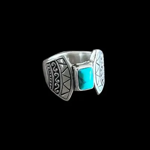 Zilveren dames ring Batur square