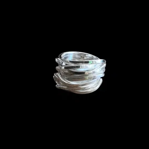 Zilveren dames ring Bamboo big