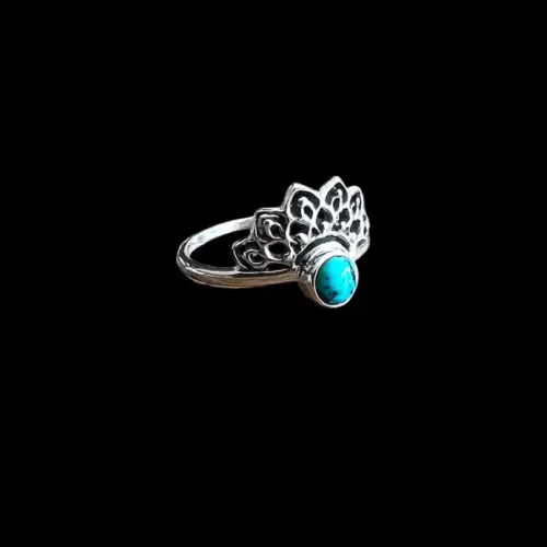 Zilveren dames ring Linde blue
