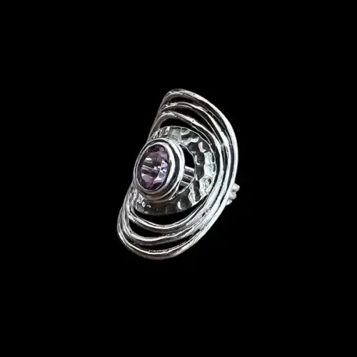 zilveren dames ring lovi pink