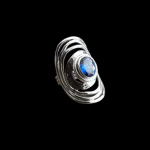 Zilveren dames ring Lovi dark blue