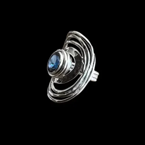 Zilveren dames ring Lovi dark blue