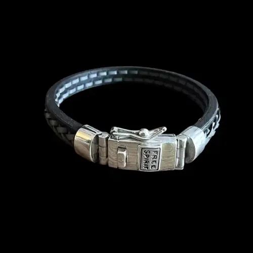 Lederen armband William grey