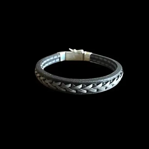 Lederen armband William grey