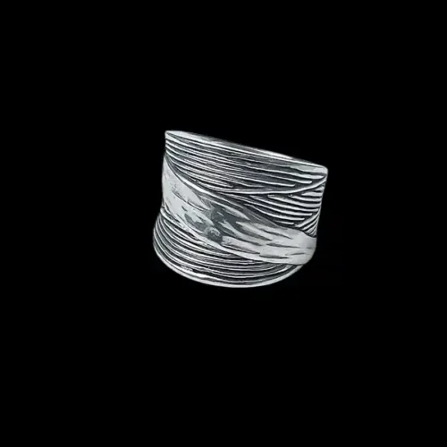 Zilveren dames ring Bamboo