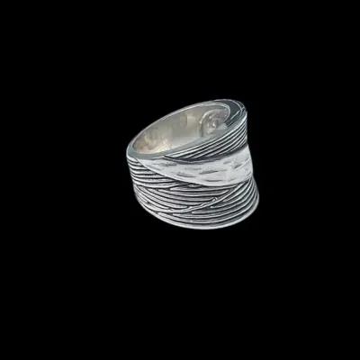 Zilveren dames ring Bamboo