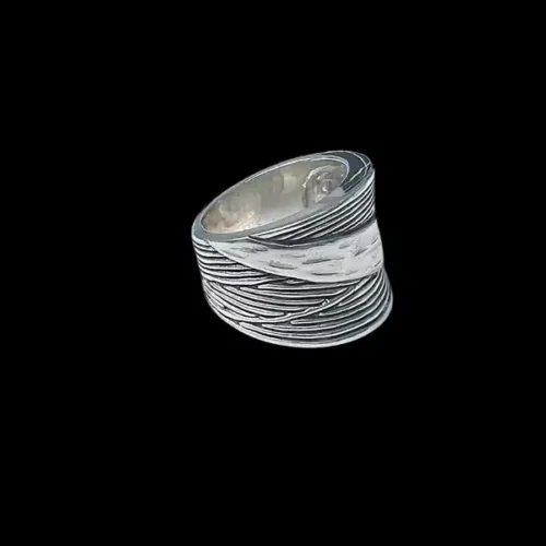 Zilveren dames ring Bamboo