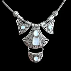 Zilveren ketting Batur india white