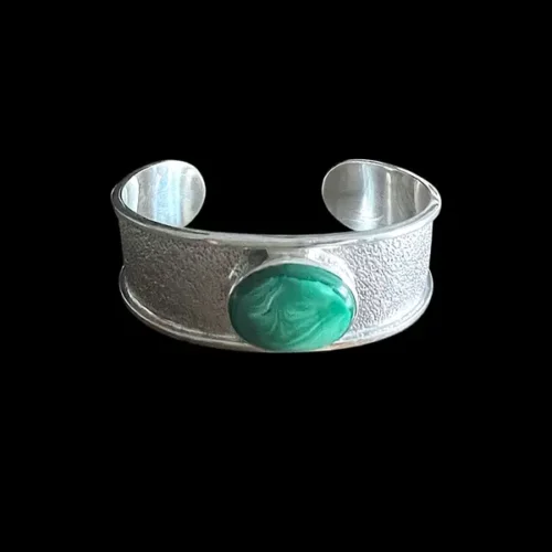 Zilveren dames en heren armband Yoko green