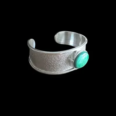Zilveren dames en heren armband Yoko green