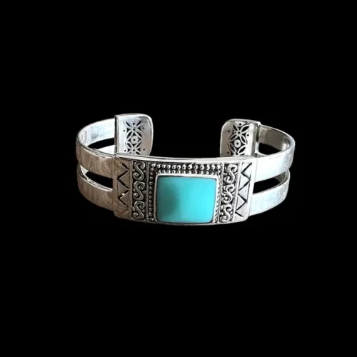 Zilveren dames en heren armband Batur curve