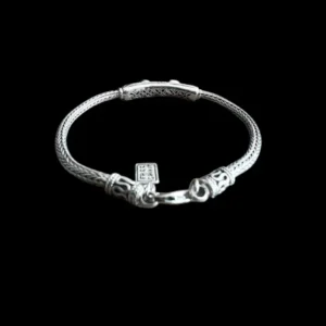 Zilveren dames armband Batur black