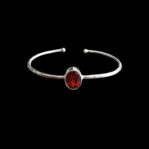 Zilveren dames armband Merah red