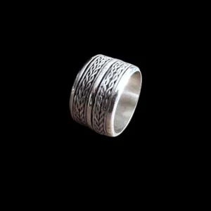 Zilveren dames en heren anti-stress ring Rudolf