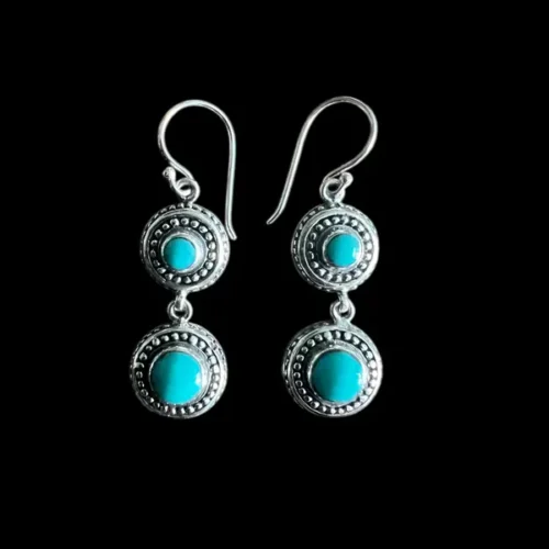 Zilveren oorbellen Jawan blue