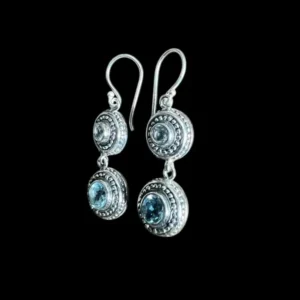Zilveren oorbellen Jawan light blue