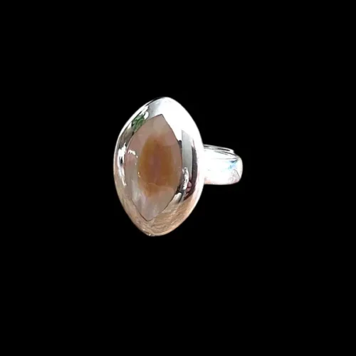 Zilveren dames ring Nila brown