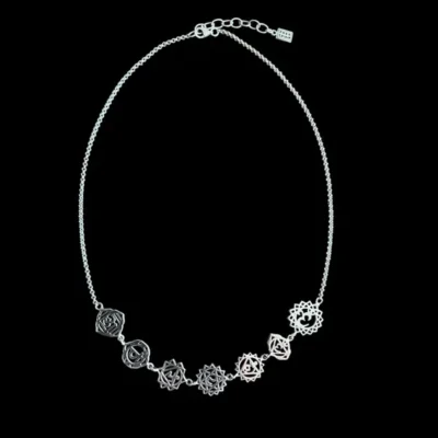 Zilveren chakra ketting round big