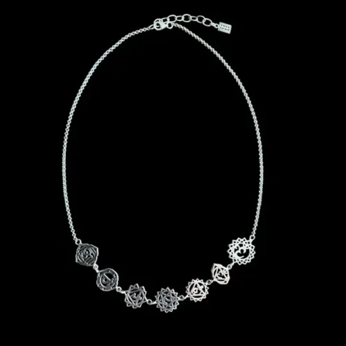 Zilveren chakra ketting round big